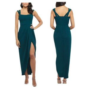 XSCAPE Double-Strap Gown Size 14 in Emerald Green